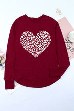 Load image into Gallery viewer, Heart Graphic Round Neck Long Sleeve T-Shirt
