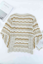 Load image into Gallery viewer, Wavy Stripe Scalloped Hem Openwork Knit Top
