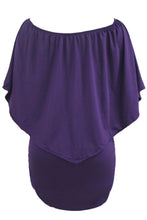 Load image into Gallery viewer, Plus Size Multiple Dressing Layered Purple Mini Poncho Dress
